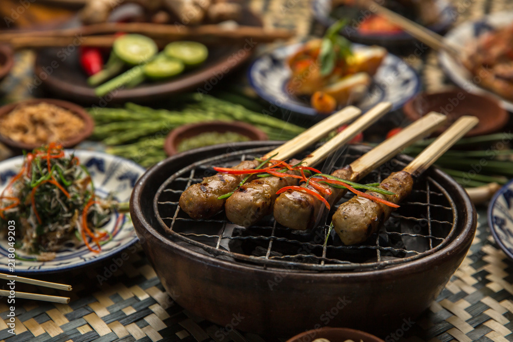 Satay or Sate - Malaysian and Indonesian famous food. Satay, modern ... Exploring the Rich Flavors of Indonesian Satay